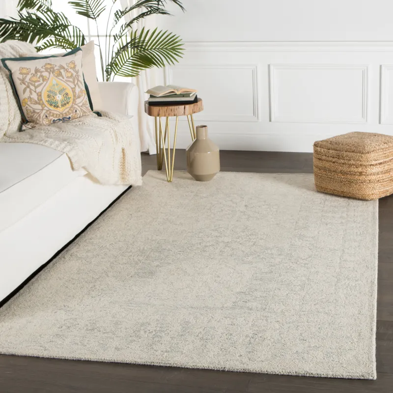 Province Linde Handmade Medallion Gray/ White Area Rug (10'X14')