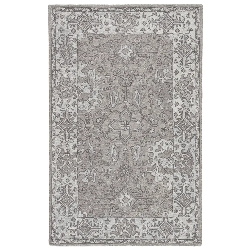 Province Wintour Handmade Medallion Gray Area Rug (5'X8')