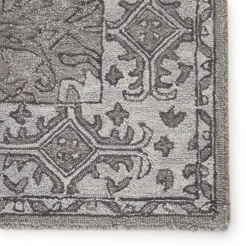 Province Wintour Handmade Medallion Gray Area Rug (5'X8')