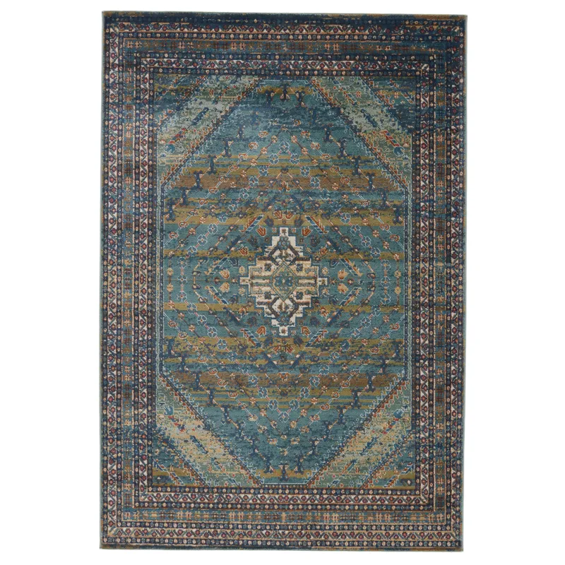 Prisma Vibe By  Selah Medallion Blue/ Green Area Rug (5'X7'6")