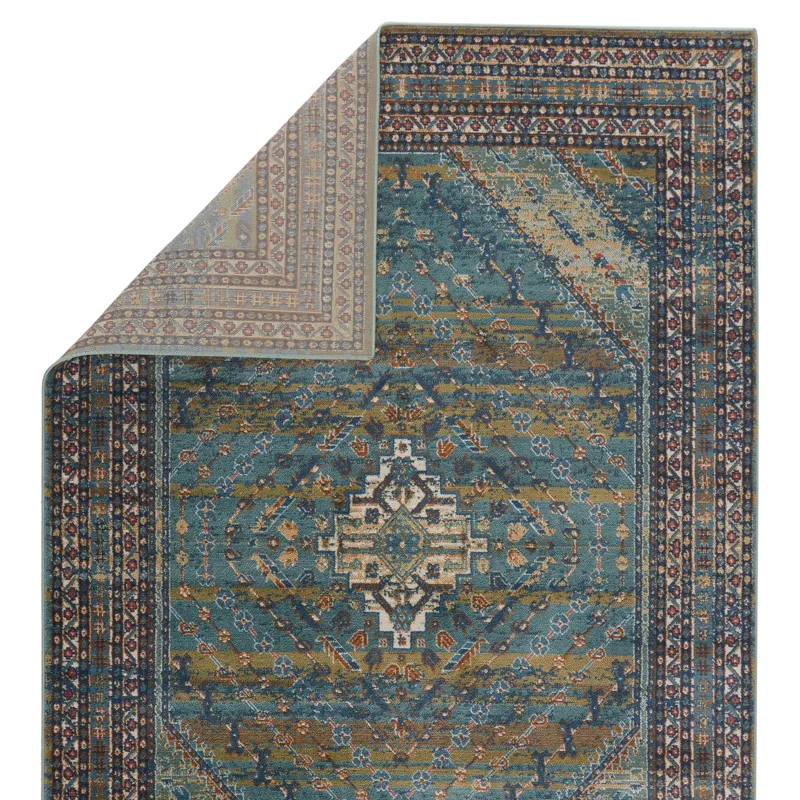 Prisma Vibe By  Selah Medallion Blue/ Green Area Rug (5'X7'6")