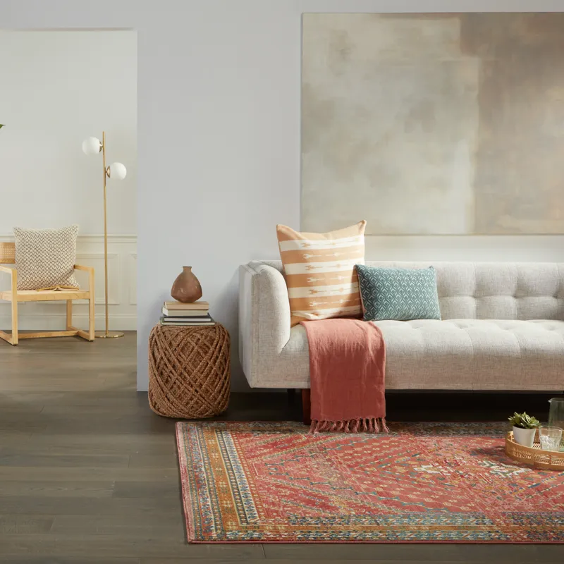 Prisma Vibe By  Selah Medallion Red/ Gold Area Rug (7'6"X9'6")