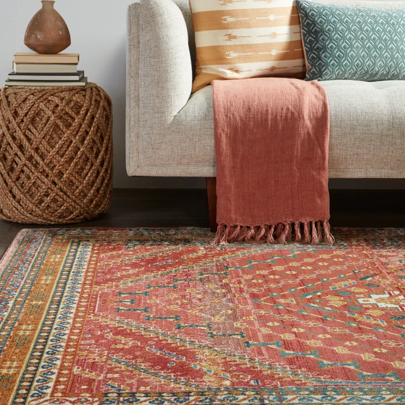 Prisma Vibe By  Selah Medallion Red/ Gold Area Rug (7'6"X9'6")