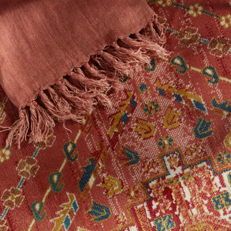 Prisma Vibe By  Selah Medallion Red/ Gold Area Rug (7'6"X9'6")