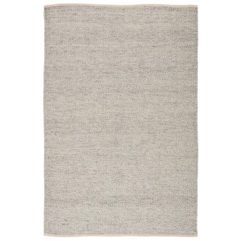 Pasadena Lamanda Indoor/ Outdoor Solid Light Gray/ Ivory Area Rug (9'X12')