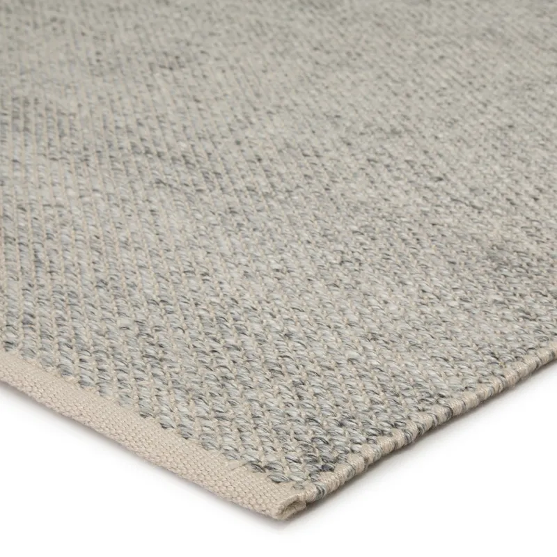 Pasadena Lamanda Indoor/ Outdoor Solid Light Gray/ Ivory Area Rug (9'X12')