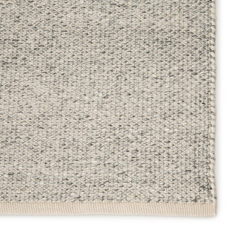 Pasadena Lamanda Indoor/ Outdoor Solid Light Gray/ Ivory Area Rug (9'X12')