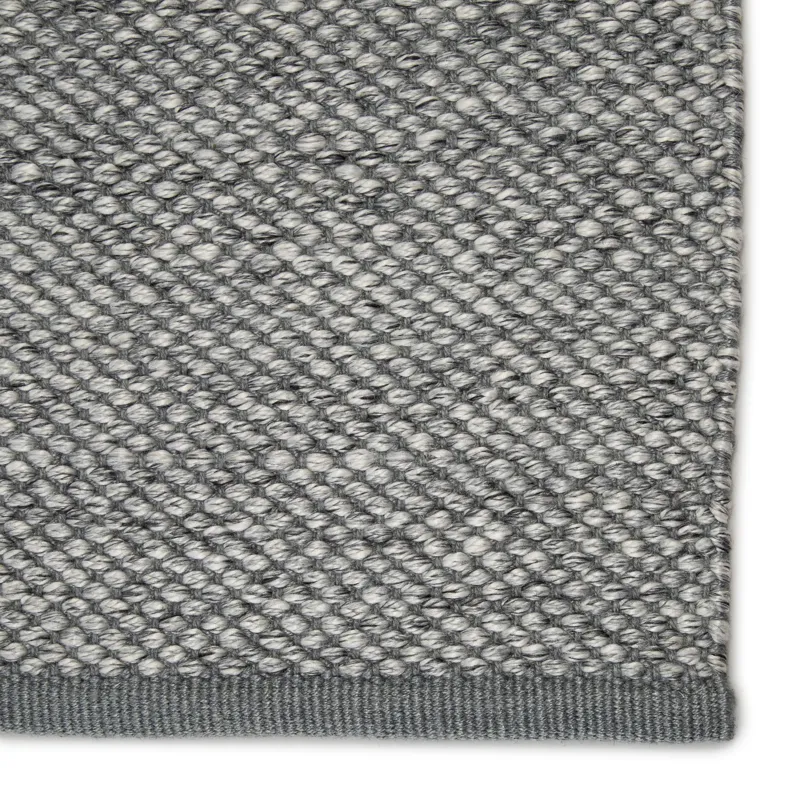 Pasadena Lamanda Indoor/ Outdoor Solid Gray/ Ivory Area Rug (8'X10')