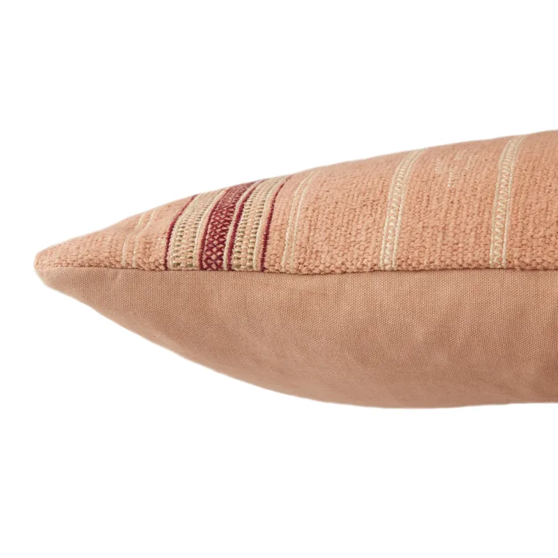 Puebla Amezri Tribal Blush/ Cream Poly Lumbar Pillow