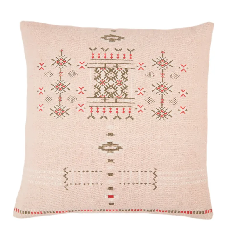 Puebla Maram Tribal Blush/ Brown Poly Throw Pillow 22 inch