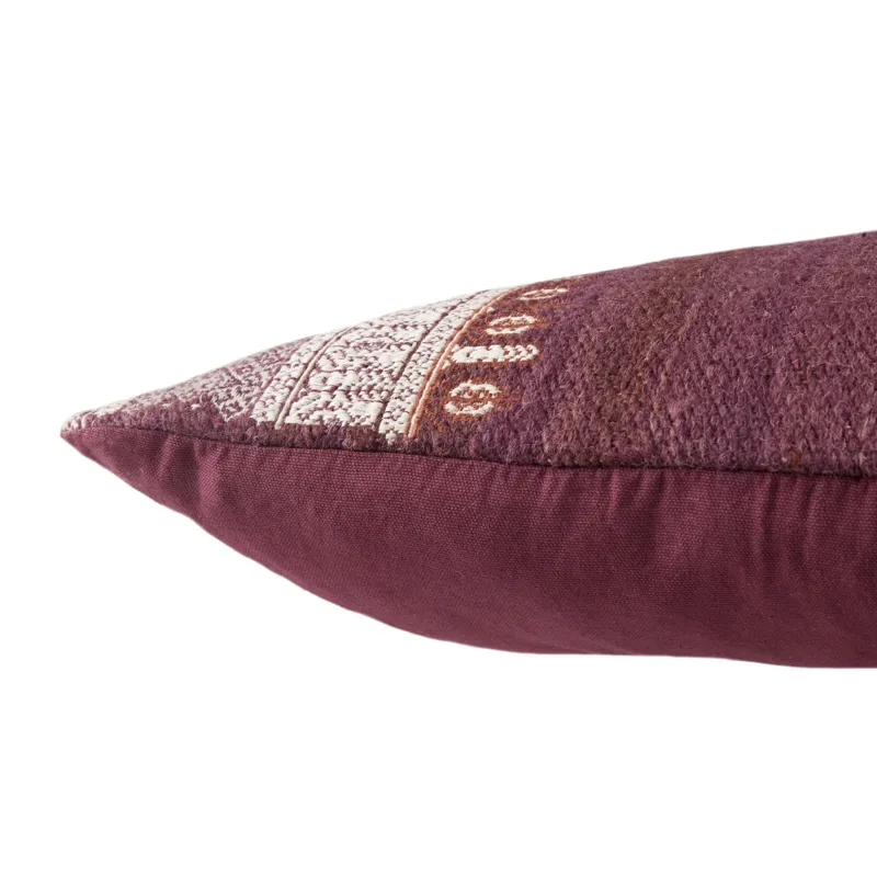 Puebla Rania Tribal Purple/ White Poly Throw Pillow 22 inch