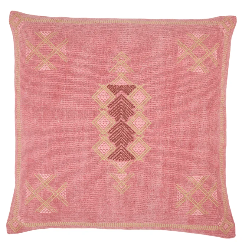 Puebla Shazi Tribal Pink/ Tan Poly Throw Pillow 24 inch