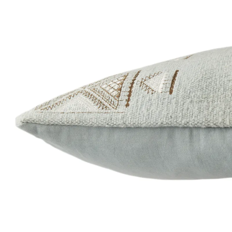 Puebla Elina Tribal Light Blue/ Brown Down Throw Pillow 24 inch