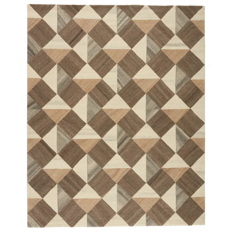 Pathways by Verde Home Verde Home by  Paris Handmade Geometric Brown/ Cream Area Rug (8'X10')