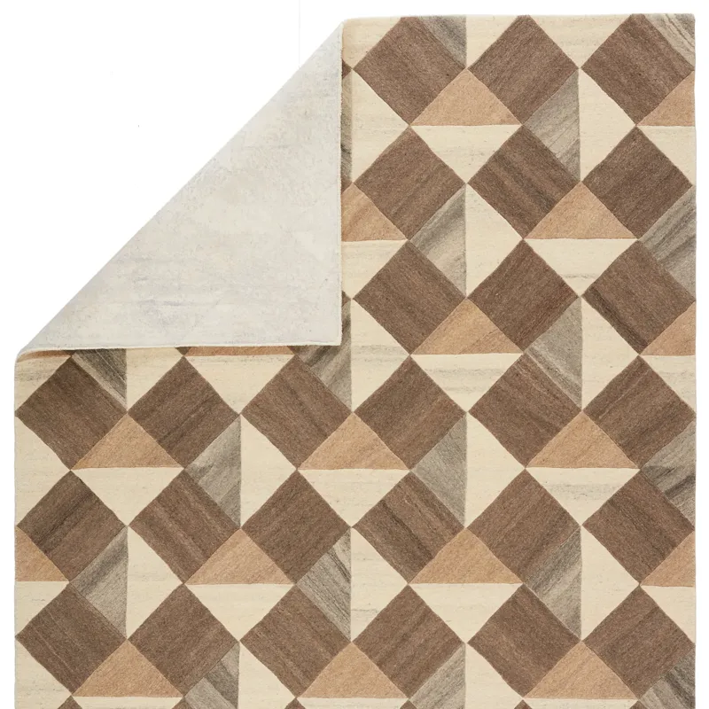 Pathways by Verde Home Verde Home by  Paris Handmade Geometric Brown/ Cream Area Rug (8'X10')