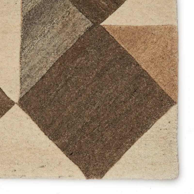 Pathways by Verde Home Verde Home by  Paris Handmade Geometric Brown/ Cream Area Rug (8'X10')