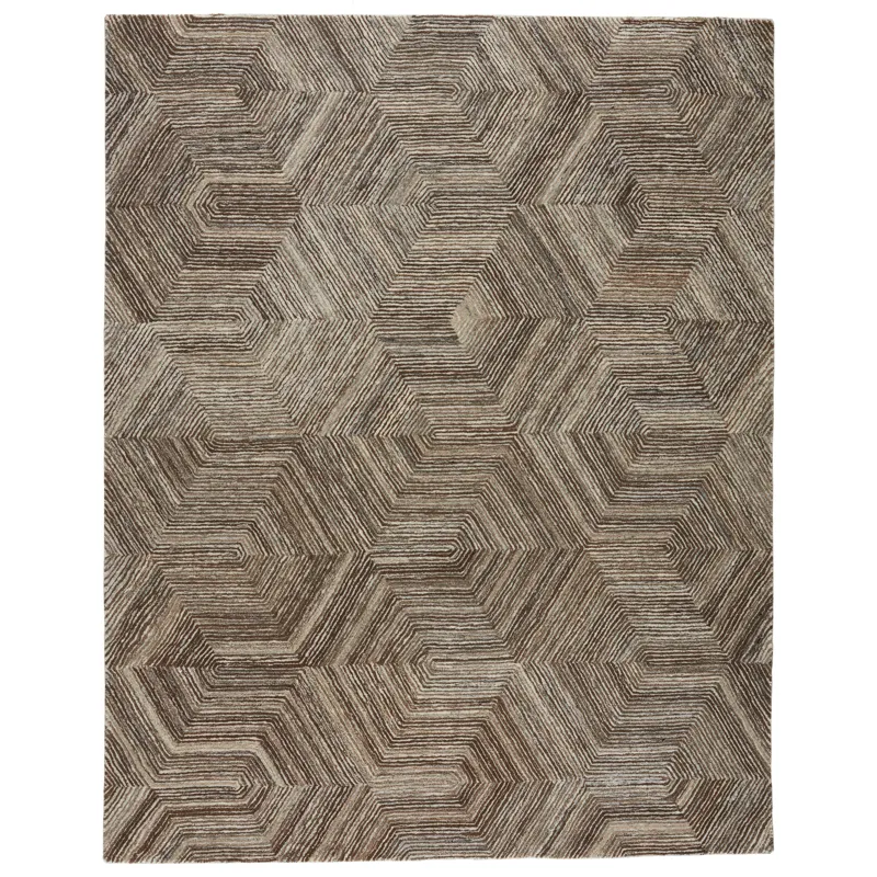 Pathways by Verde Home Verde Home by  Rome Handmade Geometric Brown/ Light Gray Area Rug (8'X10')