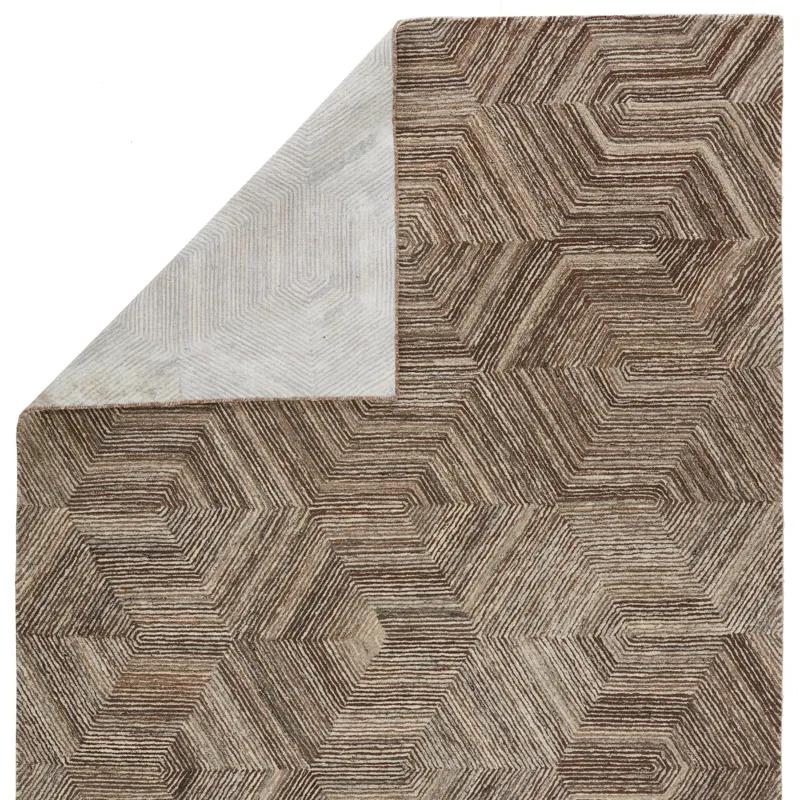 Pathways by Verde Home Verde Home by  Rome Handmade Geometric Brown/ Light Gray Area Rug (8'X10')