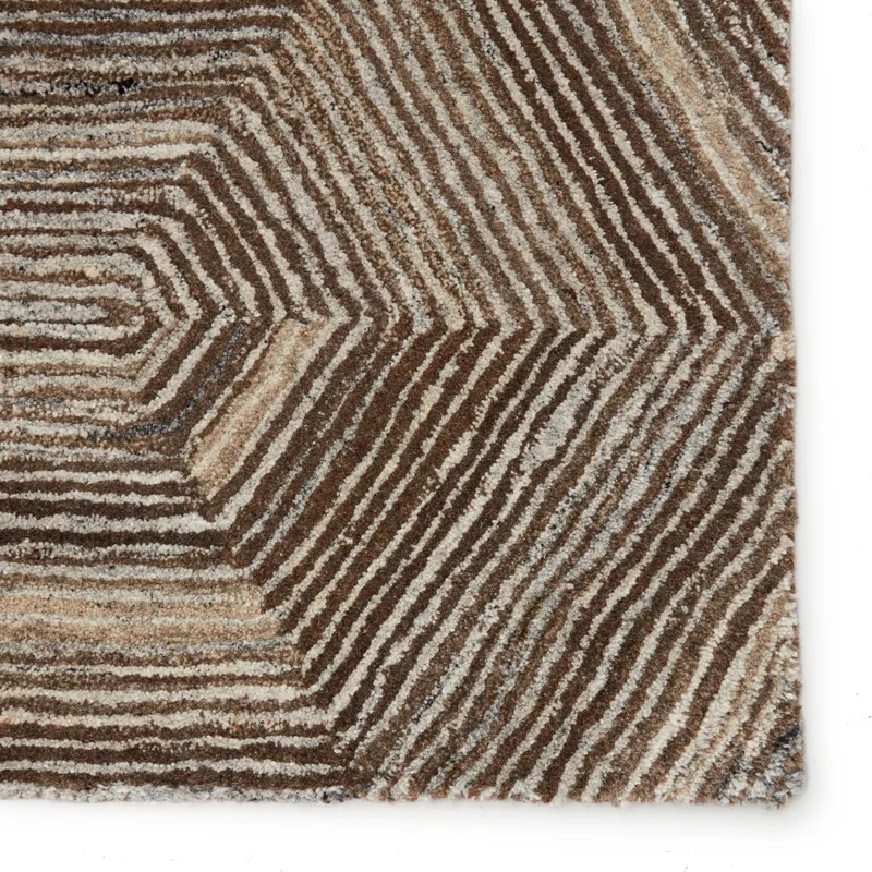 Pathways by Verde Home Verde Home by  Rome Handmade Geometric Brown/ Light Gray Area Rug (8'X10')