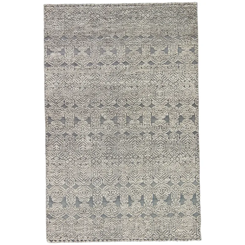 Reign Abelle Hand-Knotted Medallion Gray/ White Area Rug (2'X3')