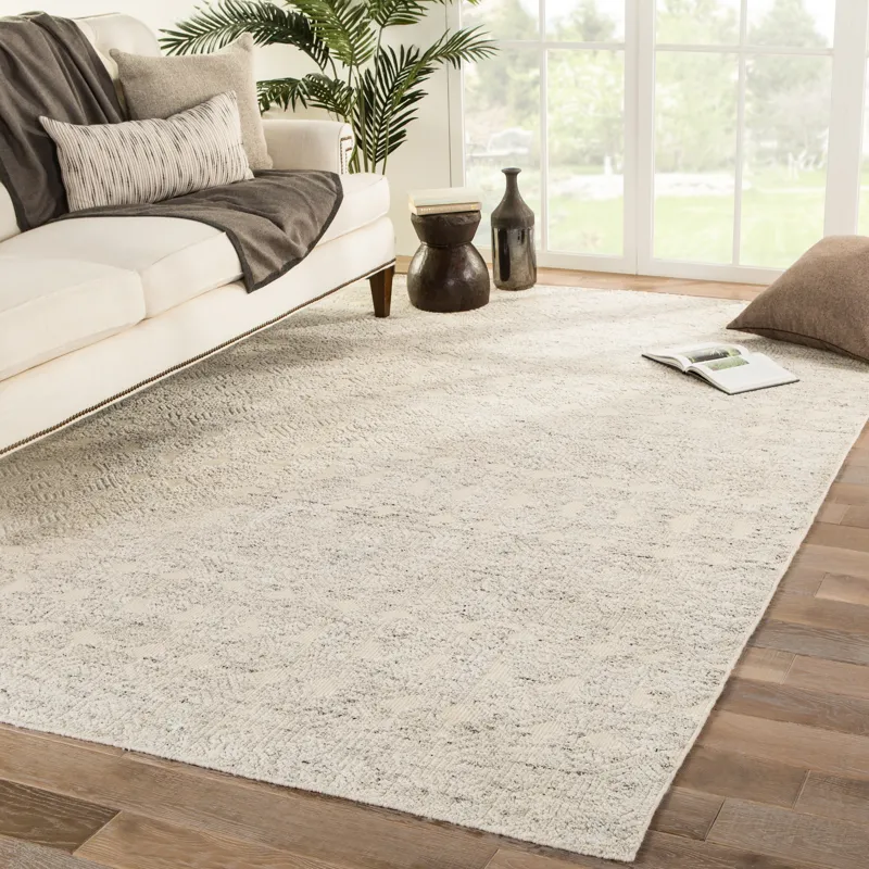 Reign Abelle Hand-Knotted Medallion Gray/ Beige Area Rug (9'X13')