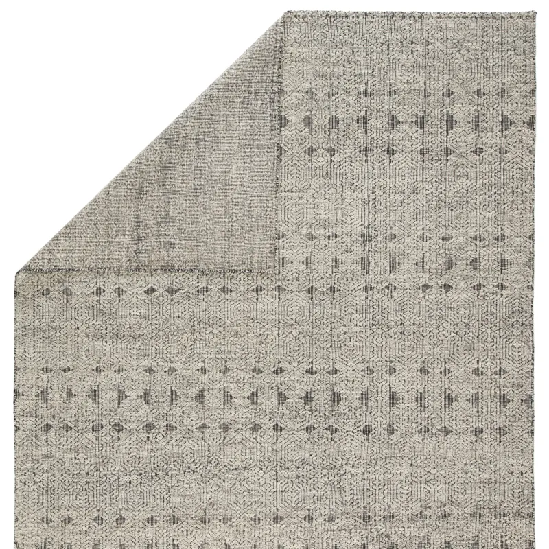 Reign Abelle Hand-Knotted Tribal Gray/ Black Area Rug (8'X11')