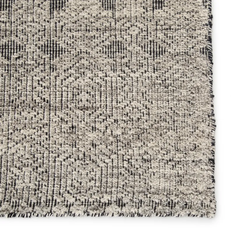 Reign Abelle Hand-Knotted Tribal Gray/ Black Area Rug (8'X11')