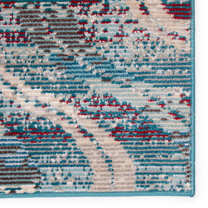 Rhythmik by Nikki Chu Nikki Chu by  Jive Indoor/ Outdoor Trellis Blue/ Fuchsia Area Rug (8'10"X12')