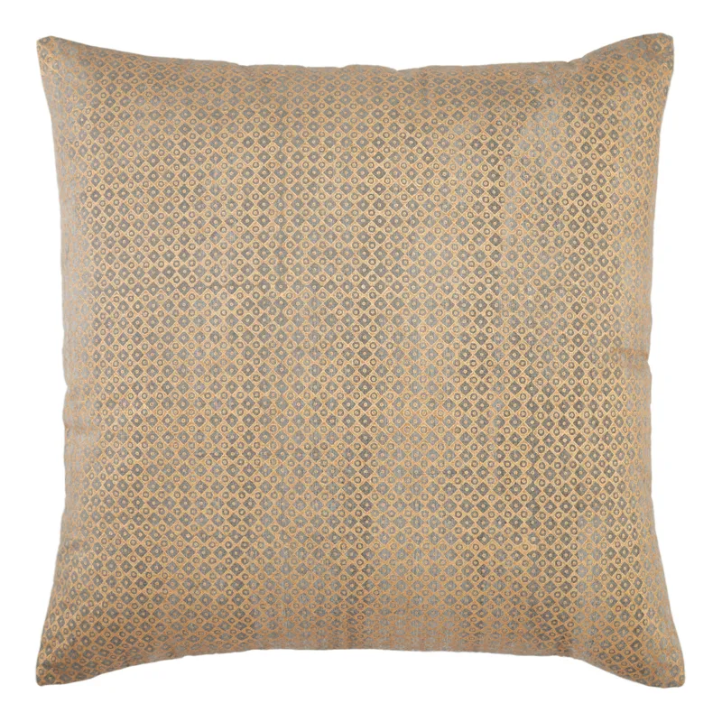 Revolve Bayram Trellis Gold/ Light Gray Poly Throw Pillow 22 inch