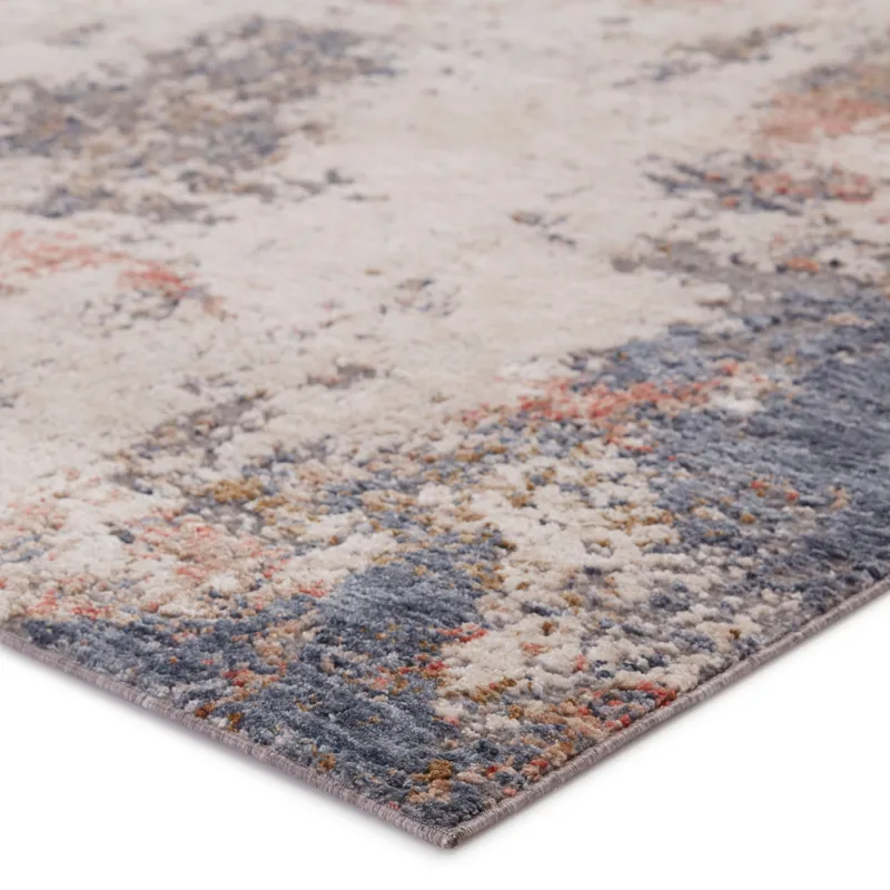 Raveen Hemet Abstract Blue/ Red Area Rug (5'X7'6")