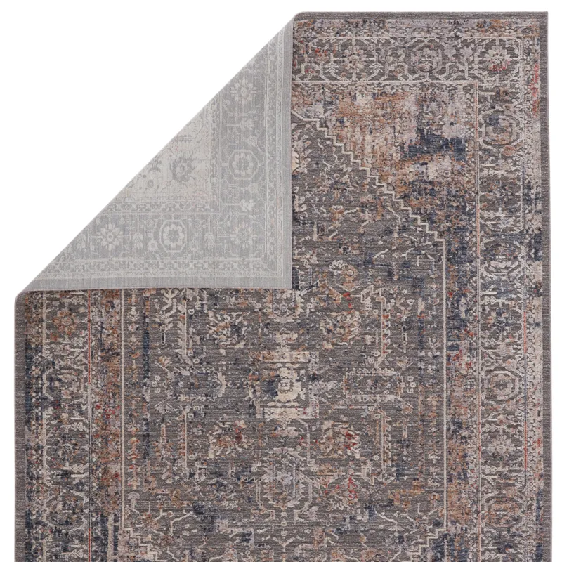 Raveen Valle Medallion Gray/ Cream Area Rug (5'X7'6")