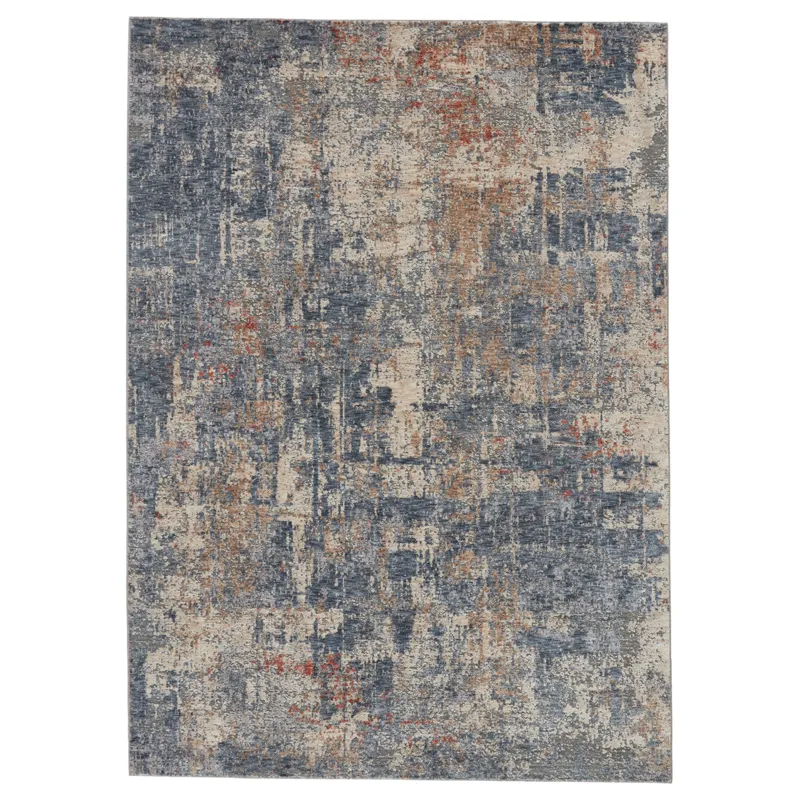 Raveen Temecula Abstract Blue/ Tan Area Rug (5'X7'6")