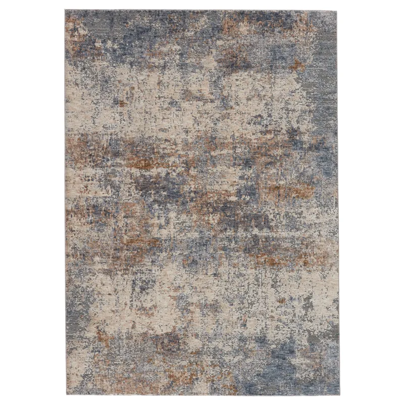 Raveen Eastvale Abstract Blue/ Tan Area Rug (7'6"X9'6")