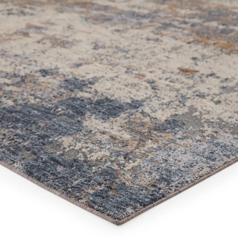 Raveen Eastvale Abstract Blue/ Tan Area Rug (7'6"X9'6")