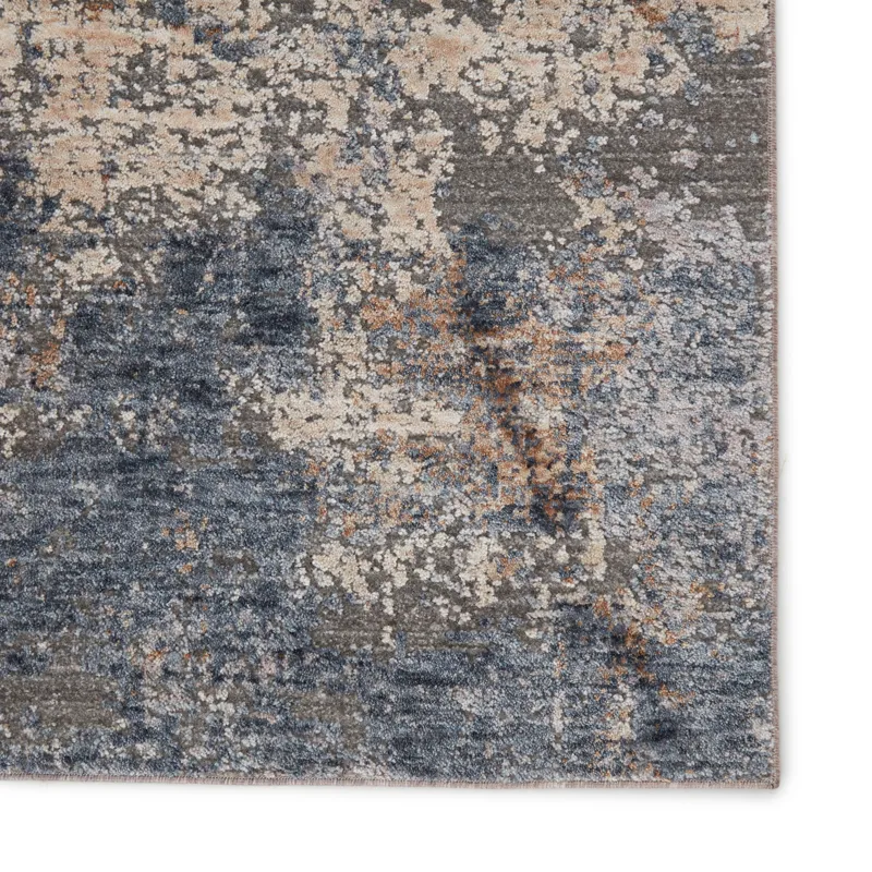 Raveen Eastvale Abstract Blue/ Tan Area Rug (7'6"X9'6")