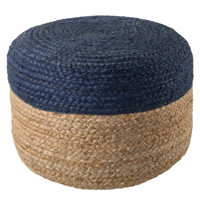 Saba Oliana Ombre Blue/ Beige Cylinder Pouf