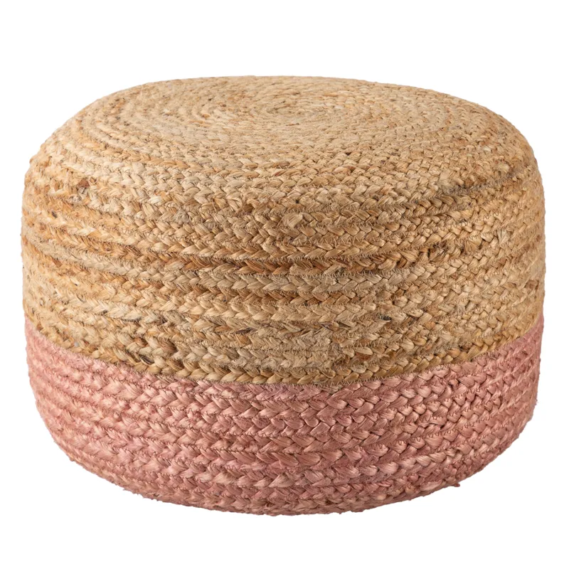 Saba Oliana Ombre Beige/ Light Pink Cylinder Pouf