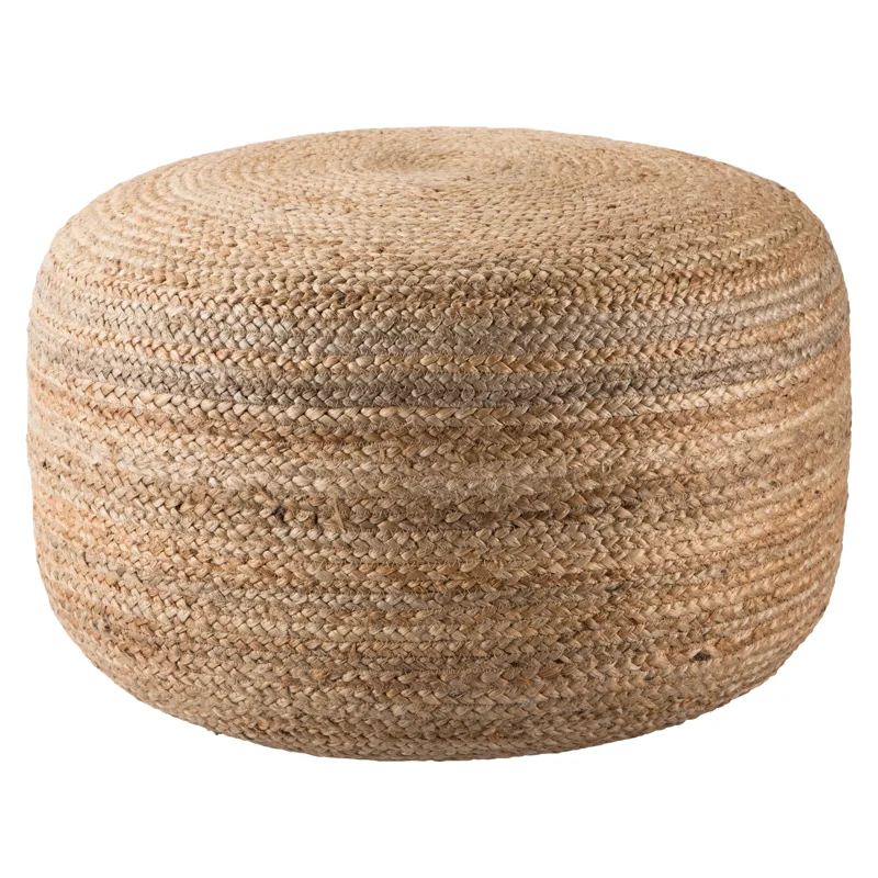 Saba Mesa Solid Natural Cylinder Pouf