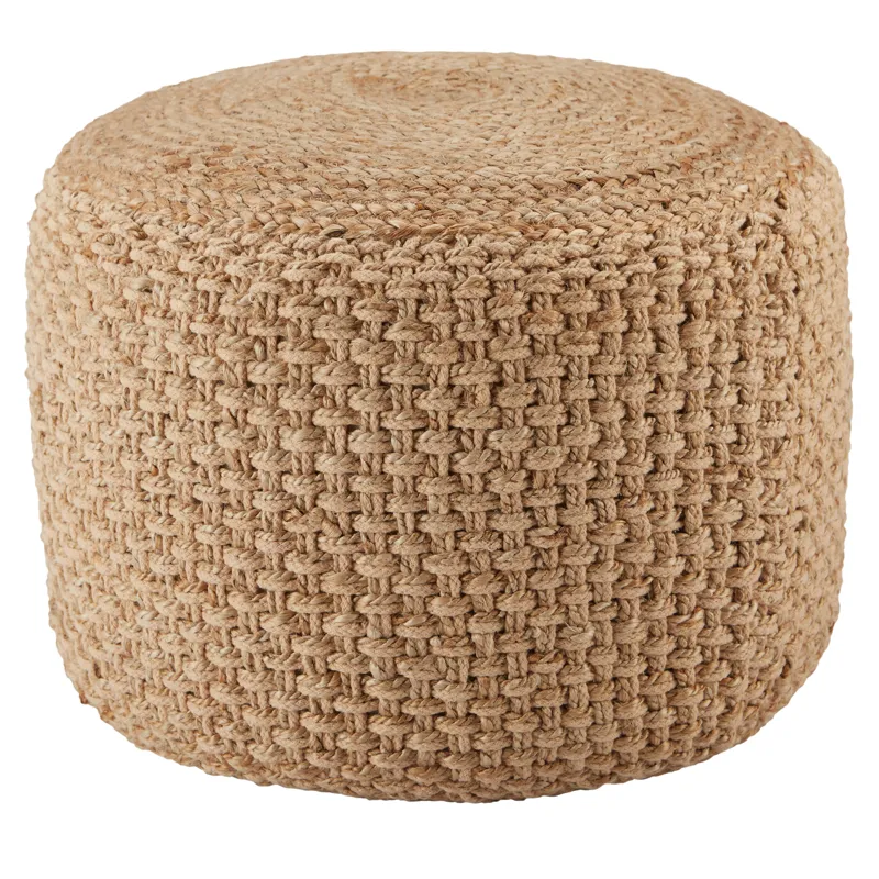 Saba Kealani Trellis Beige Cylinder Pouf