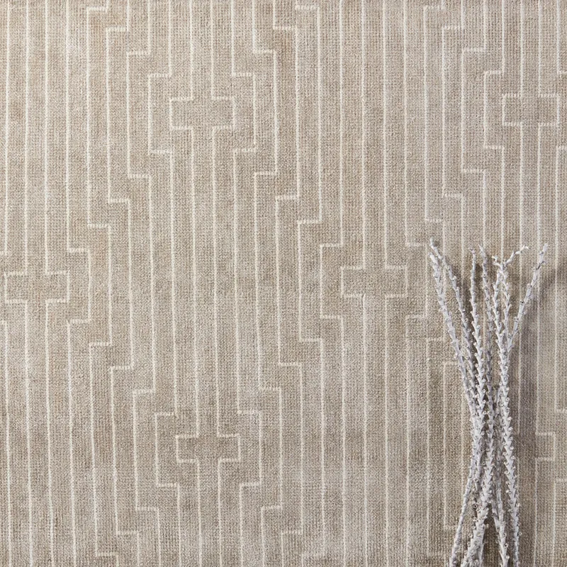 Satellite Alloy Handmade Striped Light Taupe/ White Area Rug (5'X8')