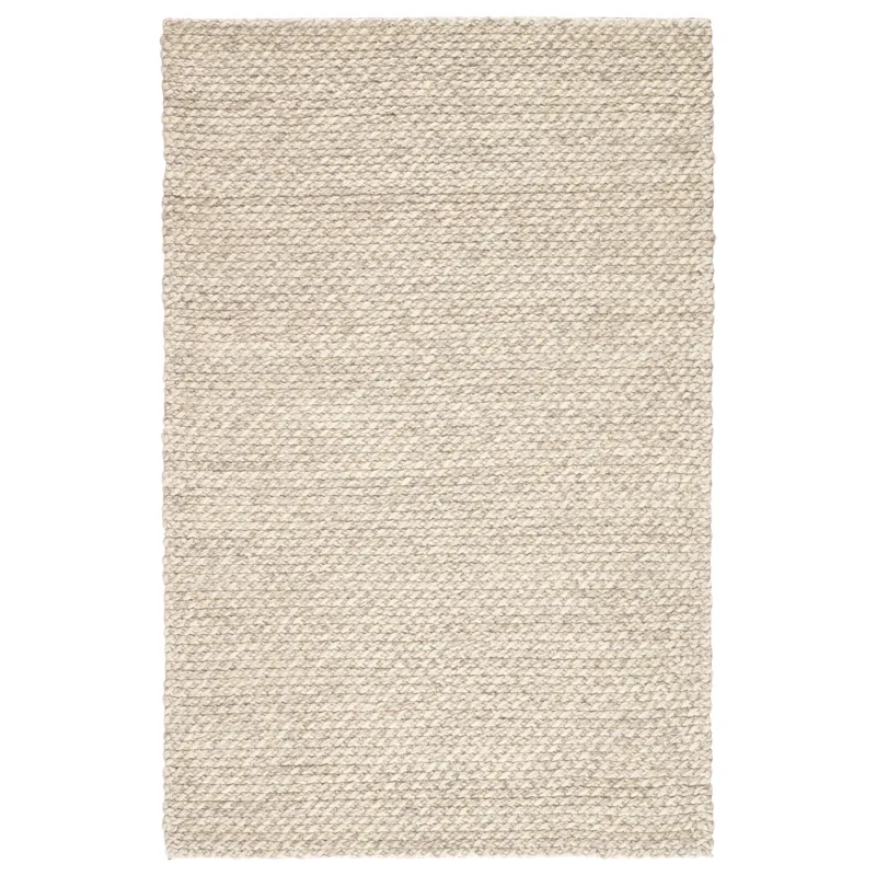 Scandinavia Dula Alta Handmade Solid Gray/ White Area Rug (8'X10')