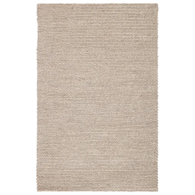 Scandinavia Dula Braiden Handmade Solid Gray Area Rug (5'X8')