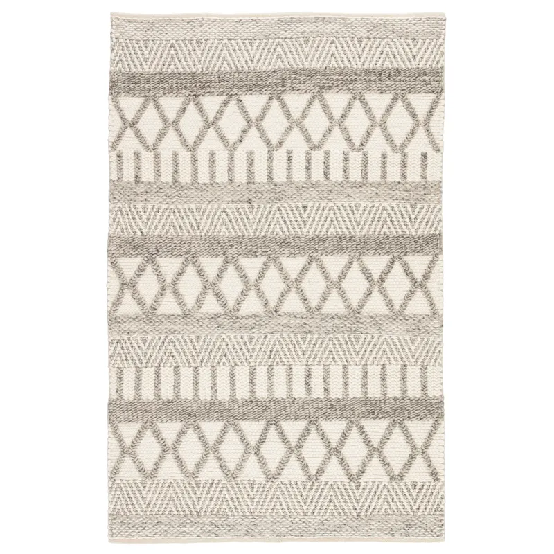 Scandinavia Dula Sandhurst Handmade Geometric Gray/ White Area Rug (5'X8')
