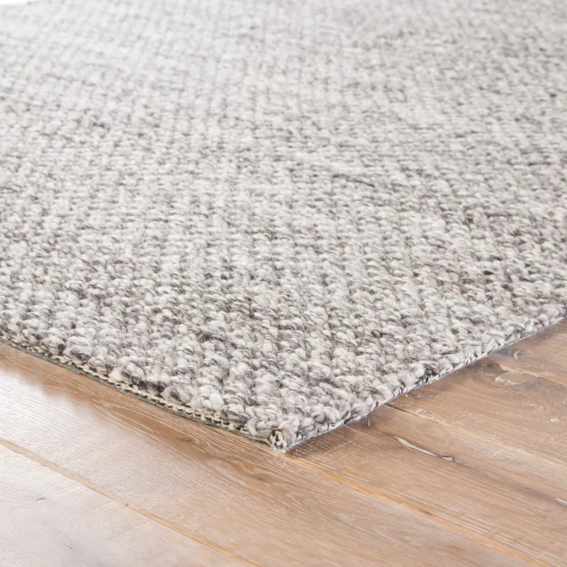 Scandinavia Rakel Karlstadt Handmade Solid Gray/ Silver Area Rug (5'X8')