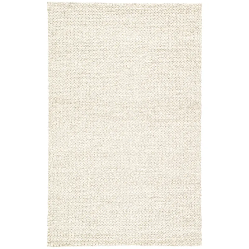 Scandinavia Rakel Karlstadt Handmade Solid Taupe/ White Area Rug (5'X8')