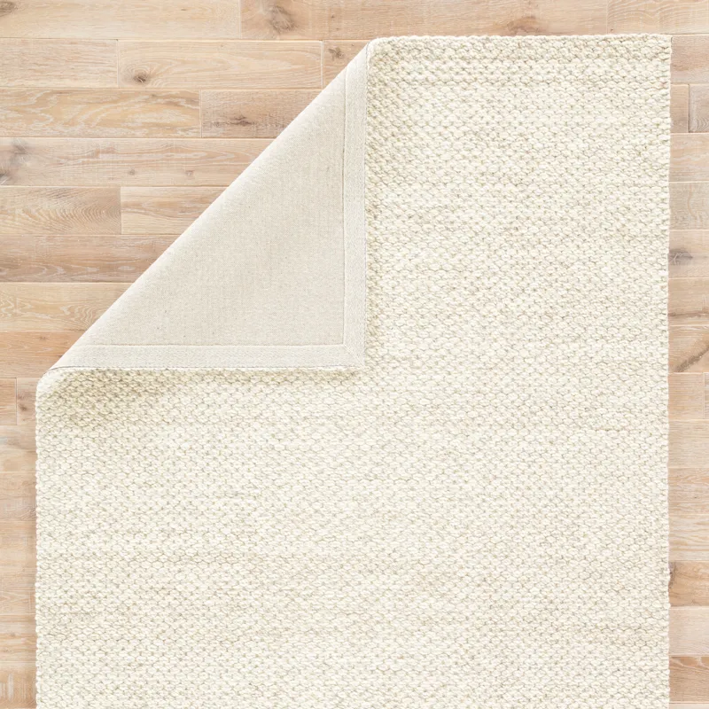 Scandinavia Rakel Karlstadt Handmade Solid Taupe/ White Area Rug (5'X8')