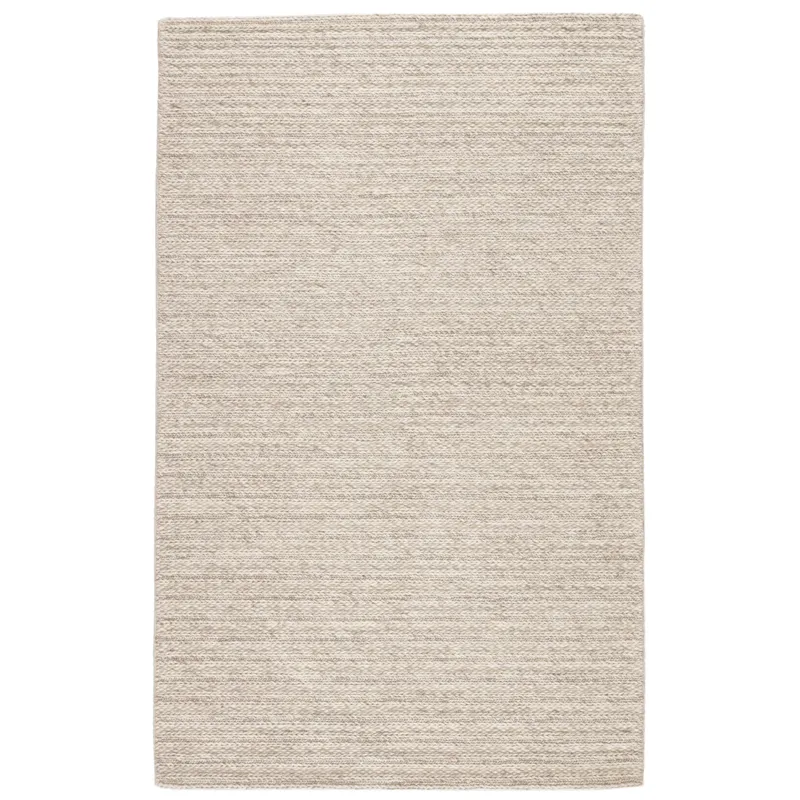 Scandinavia Rakel Grams Handmade Solid Cream/ Light Gray Area Rug (8'X10')