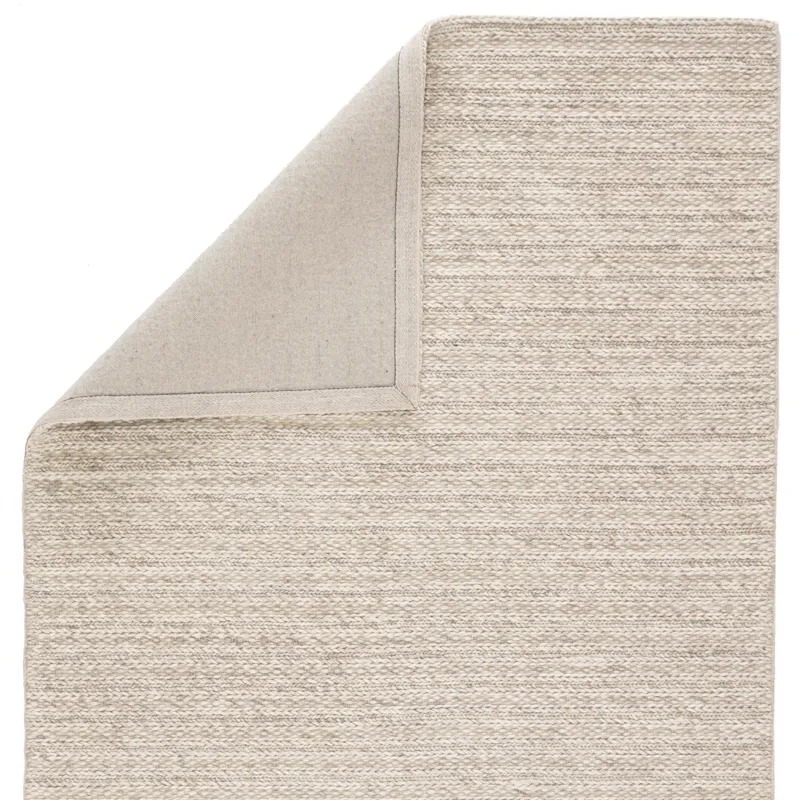 Scandinavia Rakel Grams Handmade Solid Cream/ Light Gray Area Rug (8'X10')