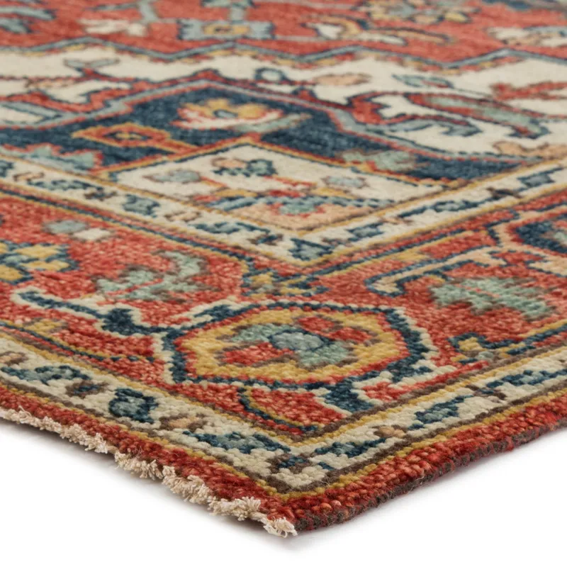 Salinas Willa Hand-Knotted Medallion Red/ Multicolor Area Rug (10'X14')