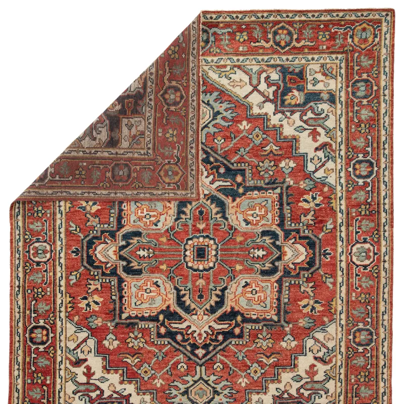 Salinas Willa Hand-Knotted Medallion Red/ Multicolor Area Rug (10'X14')